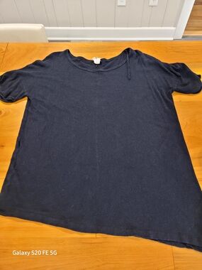 We The Free Black Crewneck Asymmetrical Tee